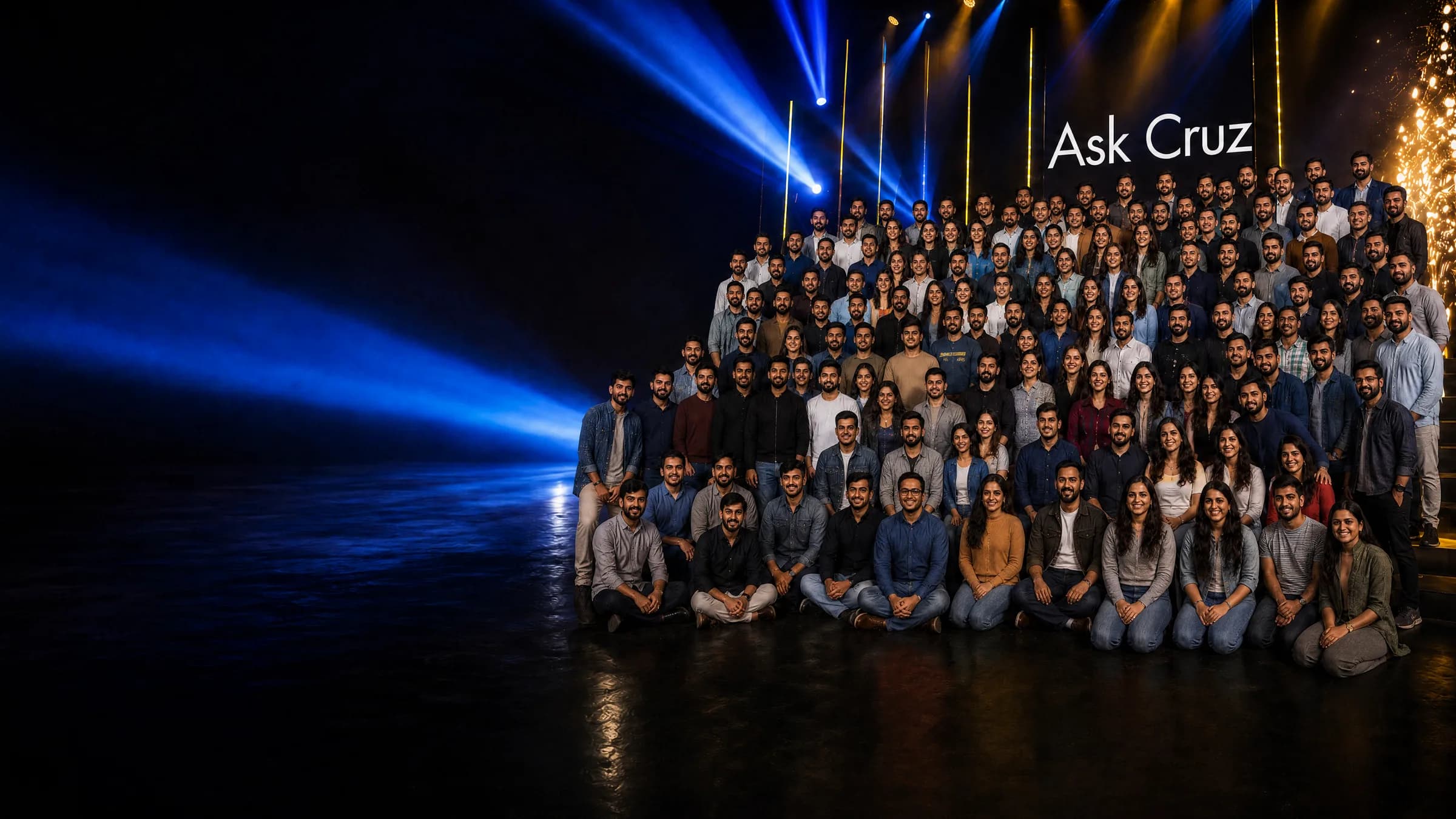 The AskCruz team gathered on stage together